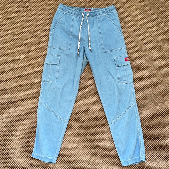 Dickies Light Denim Drawstring Cargo Pants - Picture 9 of 13